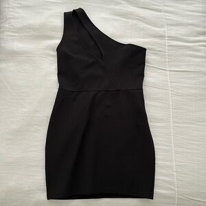 Revolve One Shoulder Mini Black Dress